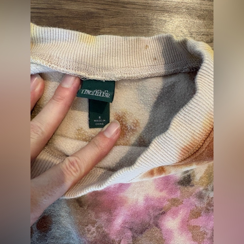 Tie dye jogger comfy sweatsuit athleisure set pink yellow cozy small loungewear - Picture 5 of 6
